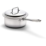 360 Stainless Steel Sauce Pan with Lid, Handcrafted in the USA, Surgical Grade Stainless Steel Saucepan, Induction Cookware, 