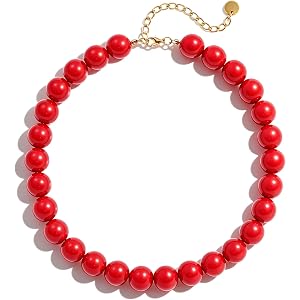 Lsljilidzsw Chunky Beaded Necklace for Women 16mm Colorful Boho Bead Choker Necklace Trendy Statement Handmade Acrylic Beads