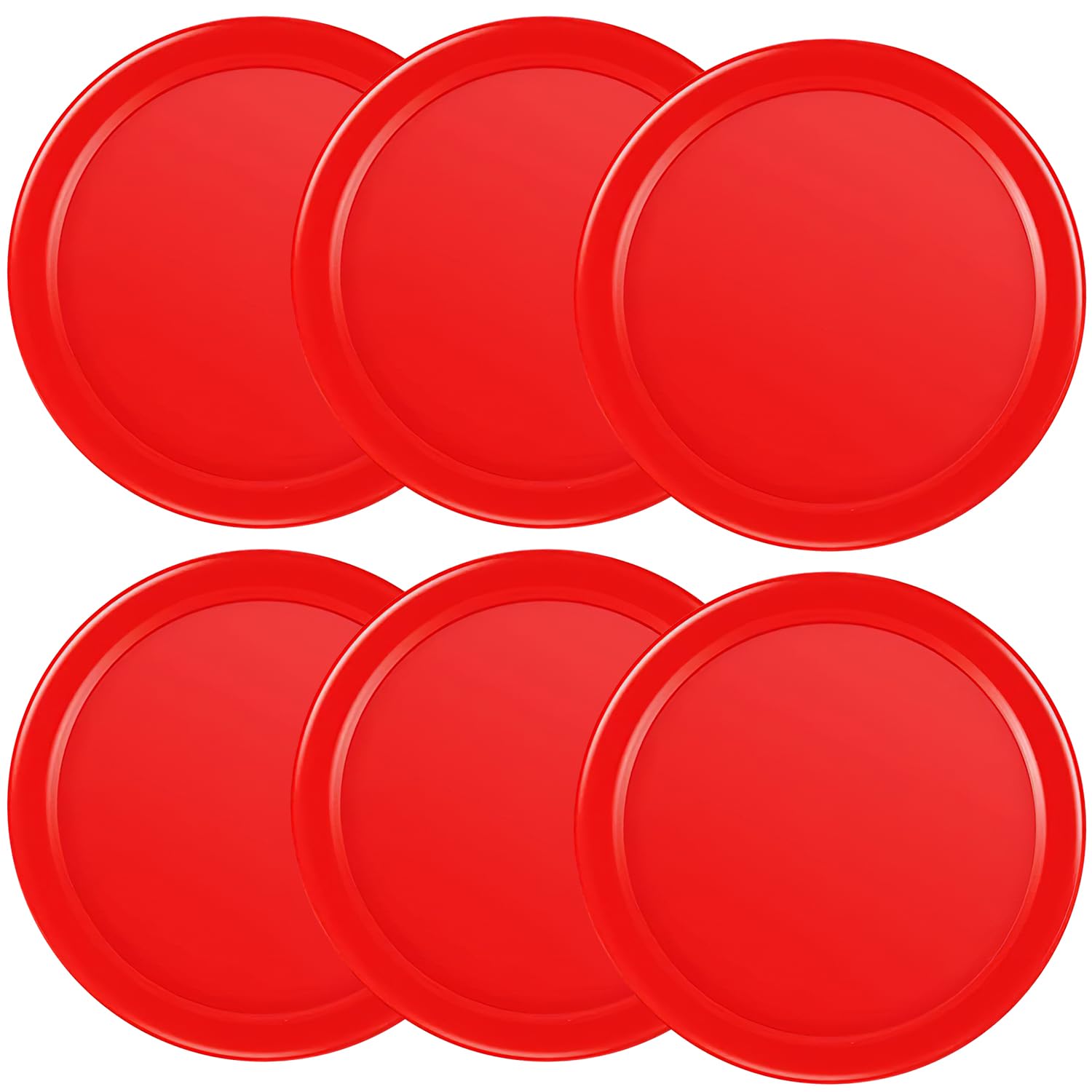 Photo 1 of 3 1/4 Inches Air Hockey Pucks 6 Pack Full Size Heavy Replacement Pucks for Game Tables Equipment Accessories (Red)