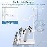 KDD Headphone Stand Controller Holder White Aluminum Bar Universal Storage view 2