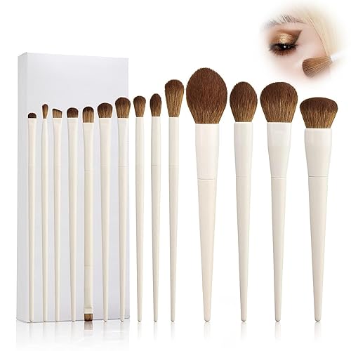14 Pcs Makeup Brushes, Professional Make Up Brushes Set for Concealer, Foundation, & Contour, Works With Liquid, Cream & Powder Products, Staples For Blending & Buffing