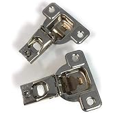 Salice E-Centra Nickel-Plated Metal 106-degree 9/16-inch Overlay Screw-on Face Frame Hinge with 2 Cams (2)