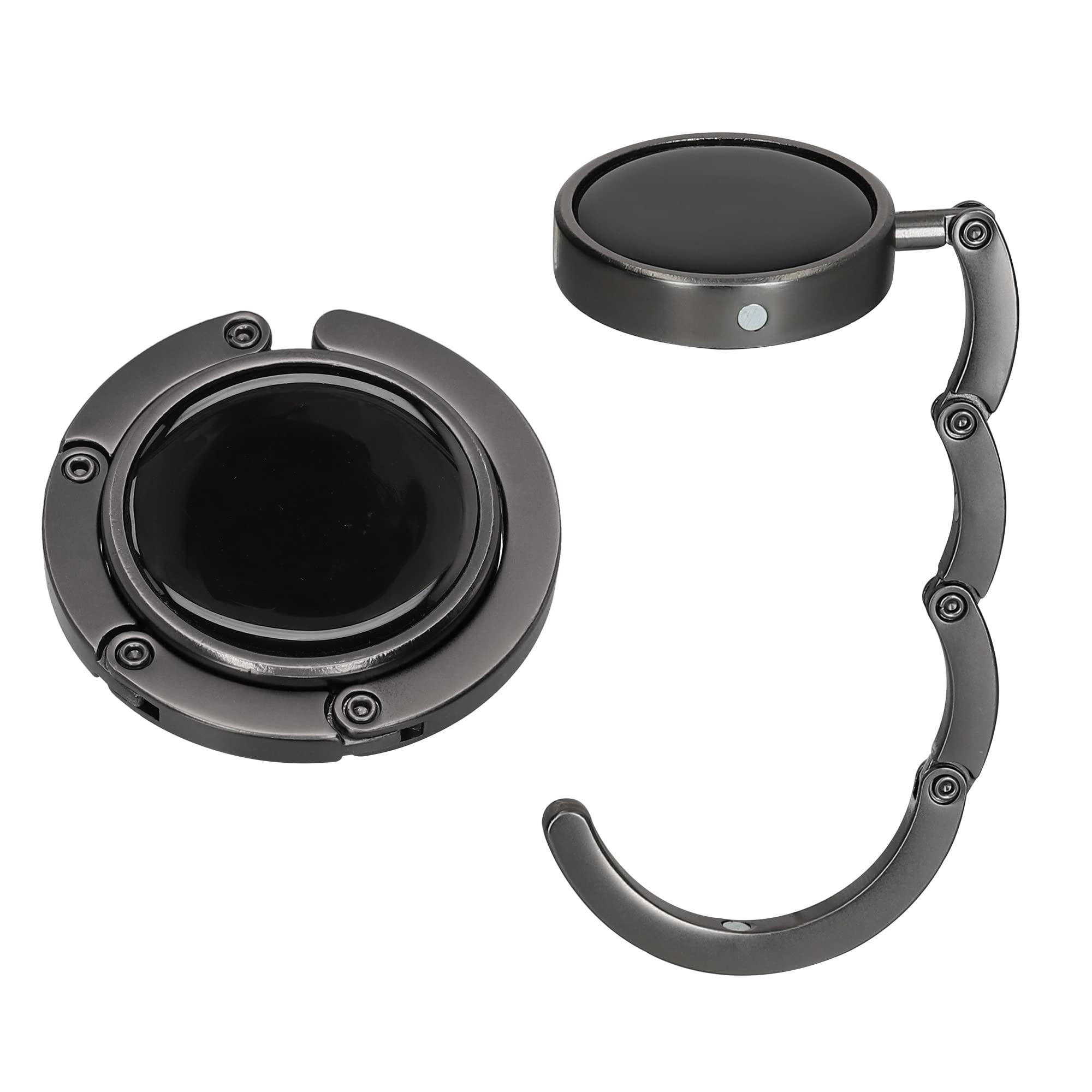 kwmobile Purse Hook for Table - Set of 2 Purse Holder - Folding Handbag Hanger - Portable Bag Holder - Bag Hooks for Desk - Table Hook Black Matte