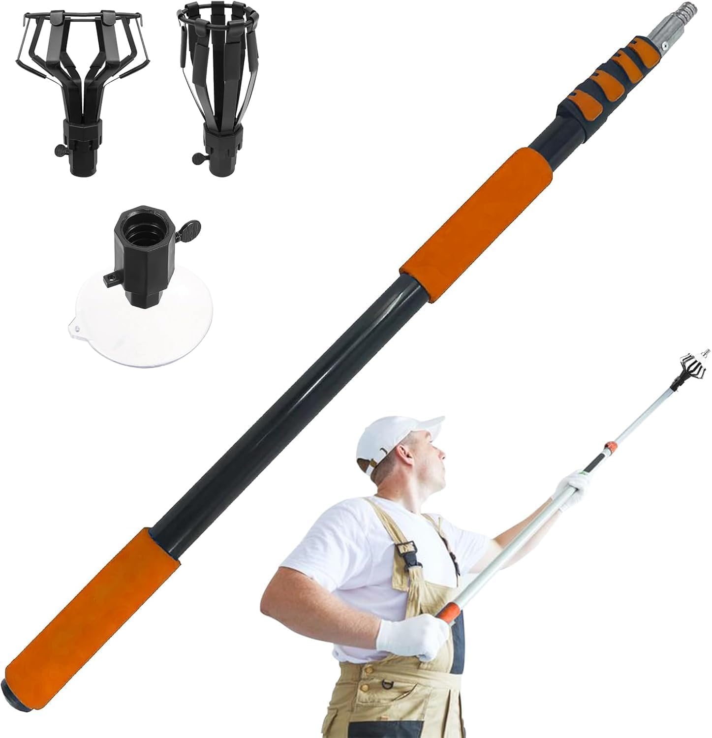 Photo 1 of (partial set) SISUPASSIE Light Bulb Changer for High Ceilings 26FT Reach, Light Bulb Changer 5-20FT with Basket and Suction Cup for Recessed Lights High Ceiling