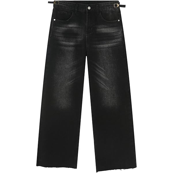 JEKE-DG Men's Wide Leg Baggy Streetwear Jeans Casual Loose