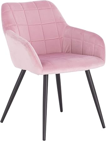 Woltu Bh93rs 1 Poltroncina Camera Da Letto In Velluto Rosa Sedia Sala Da Pranzo Con Braccioli Gambe In Metallo Amazon It Casa E Cucina