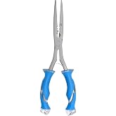 CUDA 10.25" Titanium Bonded Stainless Steel Freshwater Long Needle Nose Pliers #18113 Durable Fishing Hooks Remover, Ring Splitter with Crimper &amp; Mono &amp; Fluorocarbon Cutter