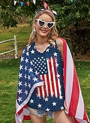 For G and PL 4th of July Womens American Flag Red