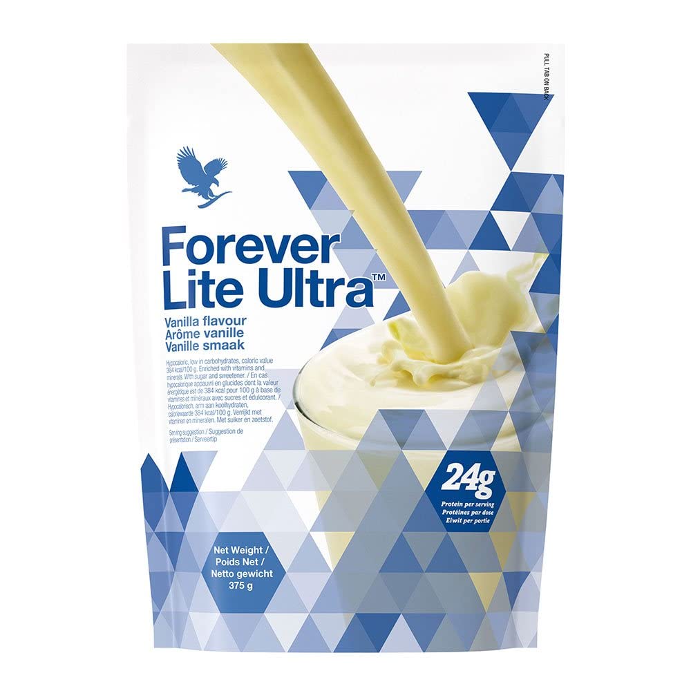 Forever Living Products, Forever Lite Ultra Shake with Aminotein Vanilla, 375g, Gluten Free, Vegetarian Friendly, 24g of protein per serving