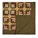 VHC Brands Tea Cabin Queen Quilt 94Wx94L Log Cabin Country Rustic Lodge Design, Moss Green and Deep Red