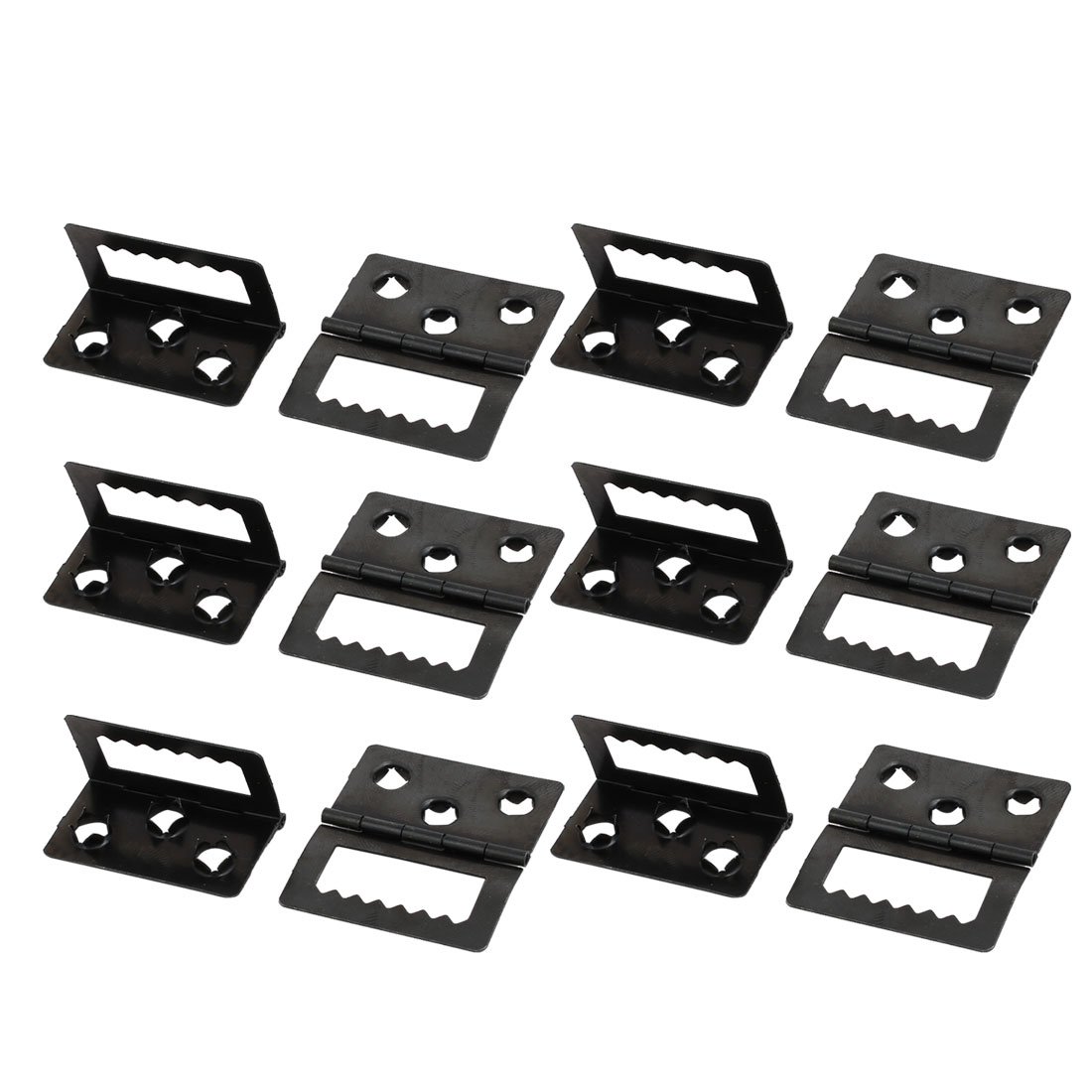 Sourcingmap 32mmx20mmx5mm Photo Picture Frame Back Hinge Backplane Buckle Black 12pcs