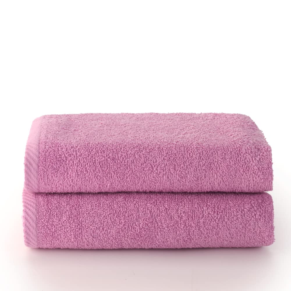 Top Towel - Plus - Large bath towels - Bath towels - 2 face towels or bidet - 30x50cm - 100% cotton - Mauve