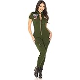 Leg Avenue Top Gun Costume Women Flight Suit with Interchangeable Name