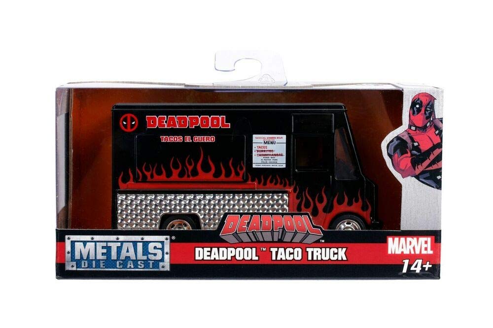 Jada 30864 - Model Taco Truck from the movie Deadpool Metal DieCast Scale 1/32 11cm Black / Red Original Marvel