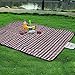 Large Waterproof Outdoor Blanket by MIUCOLOR, Sandproof Picnic Blanket for Camping Hiking Grass Travelling - Orange-Blue Plaid -Dual layers