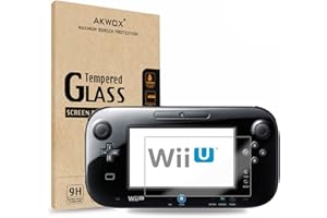 (Pack of 2) Tempered Glass Screen Protector for Nintendo Wii U, Akwox [0.3mm 2.5D High Definition 9H] Premium Clear Screen Protective Film for Nintendo Wii U