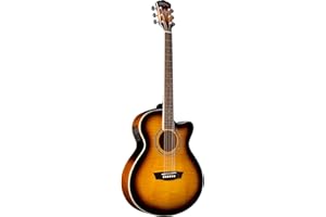 Washburn Festival EA15 Mini Jumbo Cutaway, Acoustic Electric Guitar, Tobacco Burst