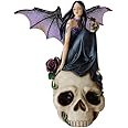 Comfy Hour Fairyland Collection 7” Dark Fairy Witch on Skull Figurine, Home Decoration and Collectibles, Polyresin