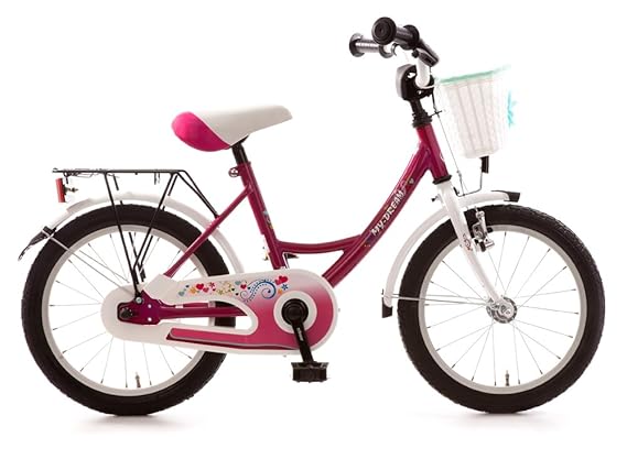 Kinderfahrrad 16' Zoll (= 40,6cm) MY DREAM lila-weiß Seitenständer