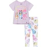 Bluey Girls T-Shirt and Leggings Outfit Set Toddler to Big Kid Sizes (2T - 10-12)