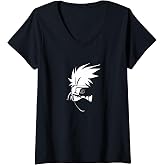 Womens Naruto Shippuden Kakashi Head Anime V-Neck T-Shirt