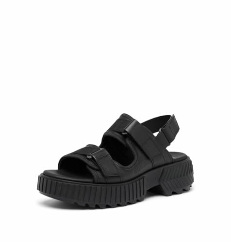 Sorel Women's ONA Ave Multistrap Mid Sandal, Black/Black, 10.5