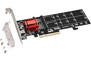 M.2 NVMe PCIe Adapter to PCI-e 3.1 Gen3 X8 X16 Card With Low Profile Bracket - Supports NGFF SSD 22110/2280/2260/2242/2230