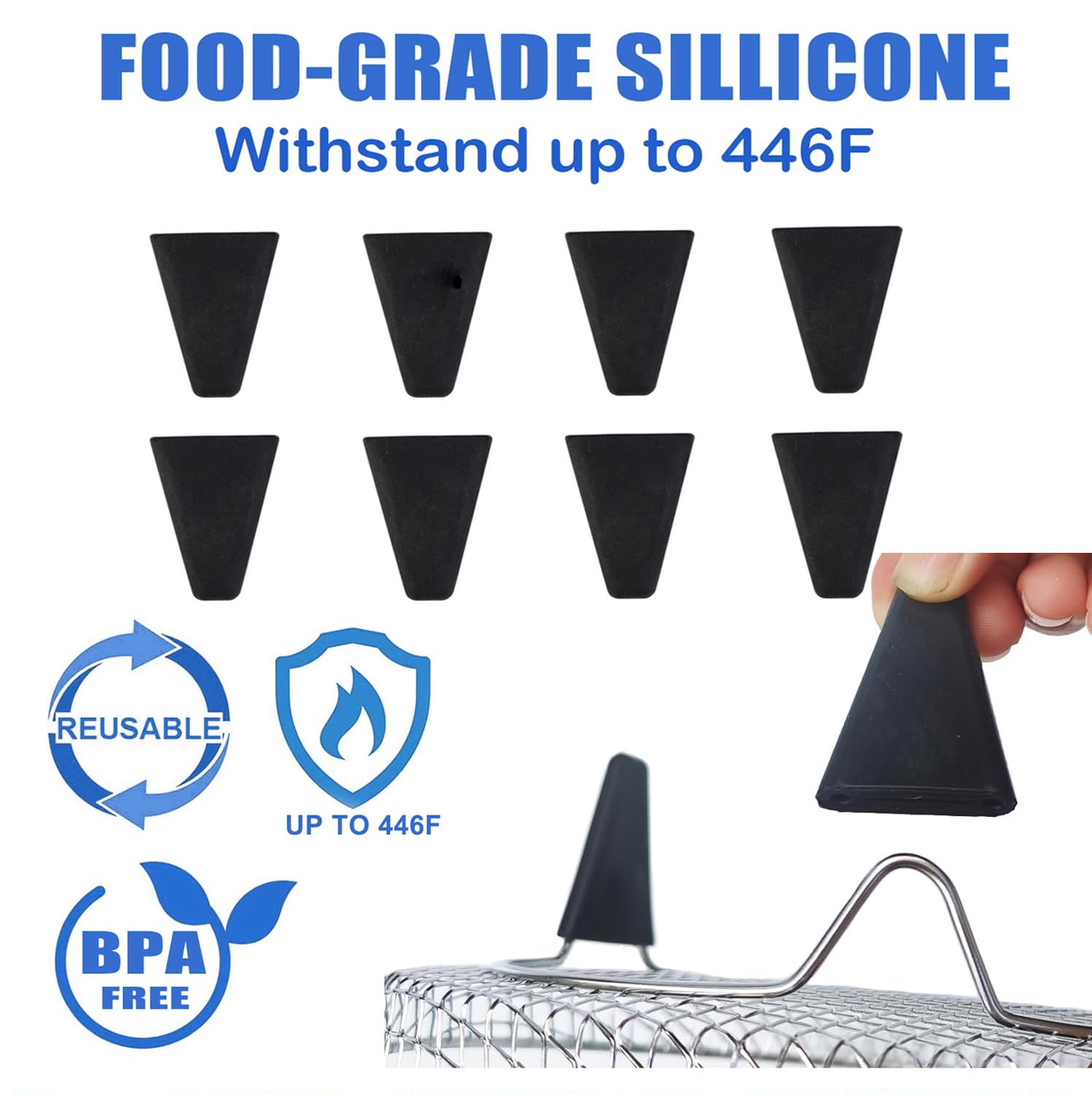 Upgrade 8inch Square Air Fryer Rack,Three Stacktable Dehydrator Rack,Square Air Fryer Accessories,Only Fit for Air fryer which inner size 8.2 inch(Square)
