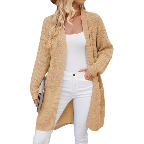 B New York Women's Long Sleeve Open Front Cardigan – Sustainable Recycled Polyester Soft Knit Sweater