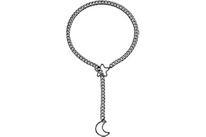 EverGlimp Star Moon O-Ring Slip Chain Necklace For Women, Handmade Punk Rock Cuban Adjustable Lariat Y-Necklcae Jewelry