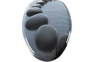 Nastarki Elongated Toilet Seat, Slow Close Wood Toilet Seat with Metal Hinges Soft Close Oblong Toilet Seat Colored Decorative Toilet Seat, Easy Clean and Install