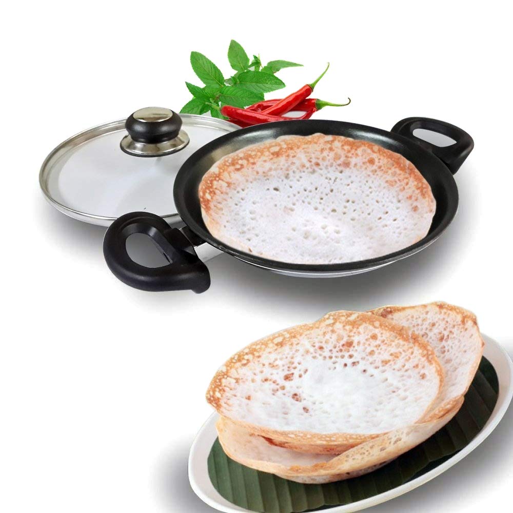 Nirali 8 inch Thick aluminium Teflon Platinum nonstick coated “hopper