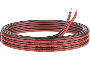 HAERKN 20awg Silicone Electrical Wire 2 Core Wire 20ft [Black 10ft Red 10ft] 20 Gauge Soft and Flexible Hook Up Oxygen Free Strands Tinned Copper Wire