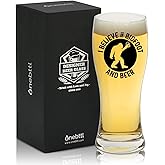 Onebttl Bigfoot Gifts for Men, Sasquatch Gifts, 15 oz Funny Beer Glass, Funny Idea for Bigfoot Sasquatch Lover, Great for Bigfoot Party - I Believe in Bigfoot