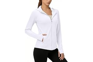 Women's Sun Hoodies UPF 50+ Outdoor Protection Lightweight Full Zip Jacket Breathable Long Sleeve Workout Shirts