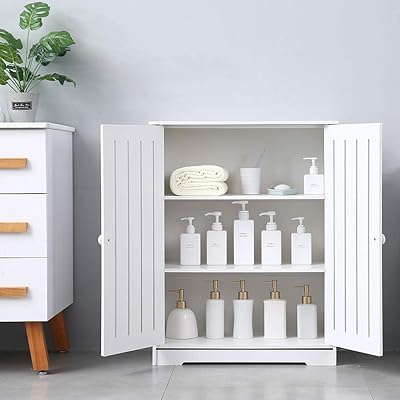 Binrrio 3-Layer Bathroom Storage Cabinet, Free Standing Organizer
