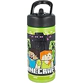 Stor Minecraft Sports Water Bottle with Straw and Built-In Handle 410ml
