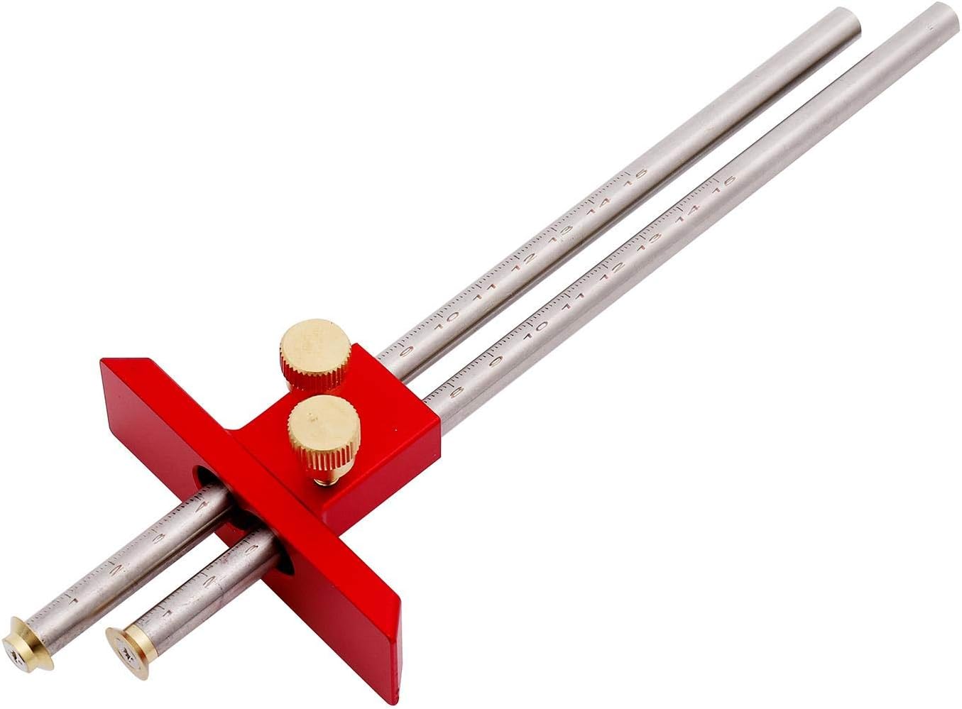 TOPWAY Wood Marking Gauge Mortise Shank Aluminium Body and Stainless Steel Scale Bar (Twin Shank) - Image 3