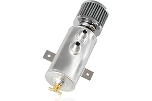 POSENG Universal 10AN Oil Catch Can Tank Baffled 750ml with Filter Aluminum Silver HTRACING