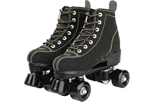 XUDREZ Cowhide Roller Skates for Women and Men High-Top Shoes Double-Row Design,Adjustable Classic Premium Roller Skates