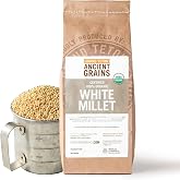 100% Organic White Millet by Grand Teton Ancient Grains | Shelled, Gluten-Free, Hulled Grain for Salads, Pilafs, &amp; Soups | Whole Grain Ready for Milling, (5 Pounds)