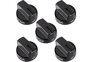 SEMZOHC 5Pack- W10339442 Stove Knobs fit for Whirl-Pool Gas Range Stove WFG320M0BB0 WFG320M0BB1 WFG320M0BB2 WFG320M0BS0 WFG320M0BS2 WFG320M0BS3 WFG320M0BW0 WFG320M0BW1 WFG505M0BB0 WFG505M0BB1 WFG505M0BB2