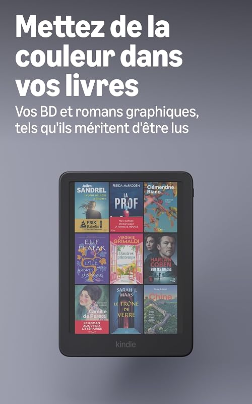 Kindle Colorsoft 16 Go (nouvelle génération) : désormais plus fin et plus léger, avec écran couleur 7" et éclairage chaud - Graphite