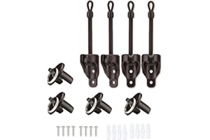 IVYSUN Sun Shade Replacement Parts,Tie Downs and End Cap with Ring Kit,Weather Resistance,Compatible with Coolaroo Exterior Roller Shade,Outdoor Blinds(Brown,2 Set)