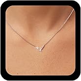 Ximdble Vintage Crystal V Shaped Necklace Rhinestone Choker Necklace Gold Rhinestone Cz Letter V Chain Tiny Chain Jewelry for Women