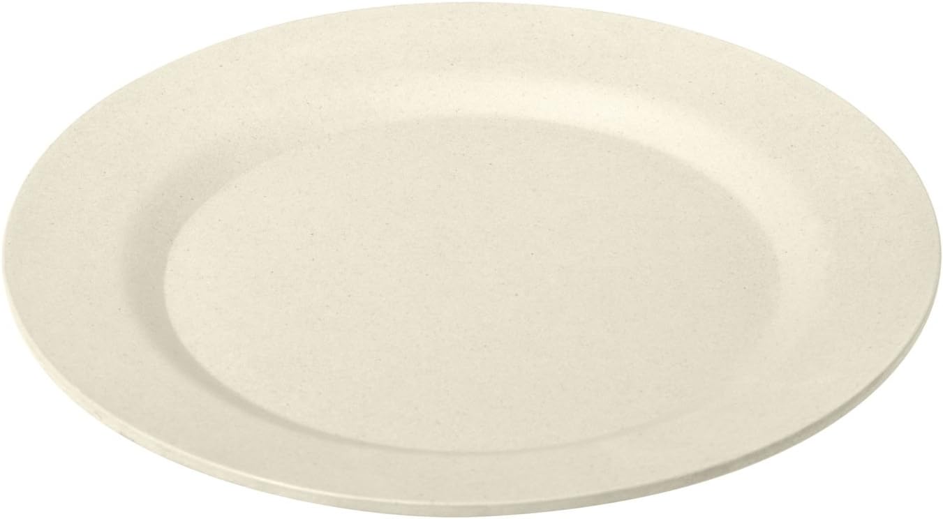 Ivory Cream Bamboo 25cm Round Dining Plates (set of 4)