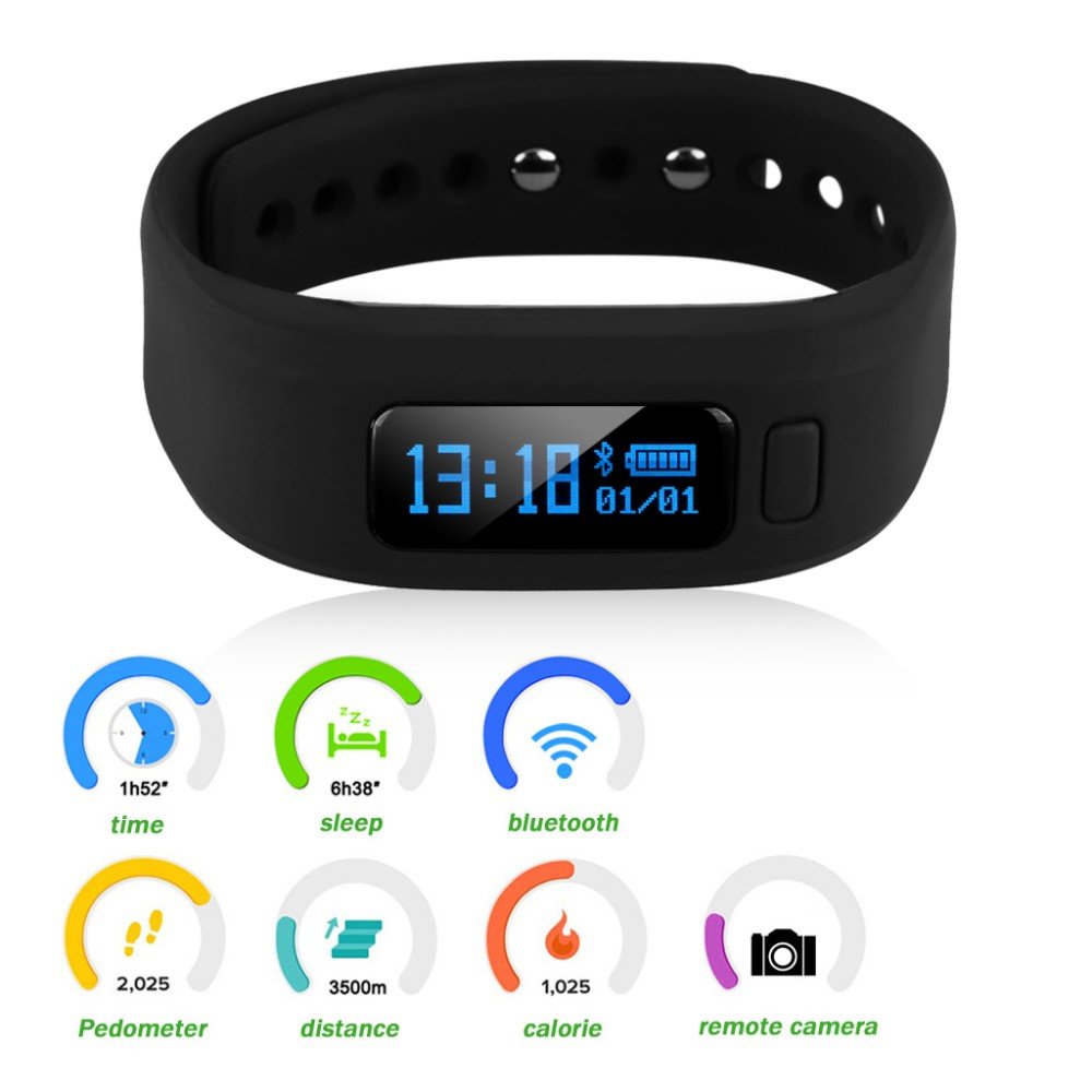 AGPtEK Moving up2 Smart Wristband Activity Tracker Bluetooth V4.0 Smart Sport Bracelet with Pedometer / Sleep Monitoring / Tracking Calorie/ Remote Capture Compatible for Android SAMSUNG HTC SONY LG and IOS Iphone 6/6s/6sPLUS/7/7PLUS