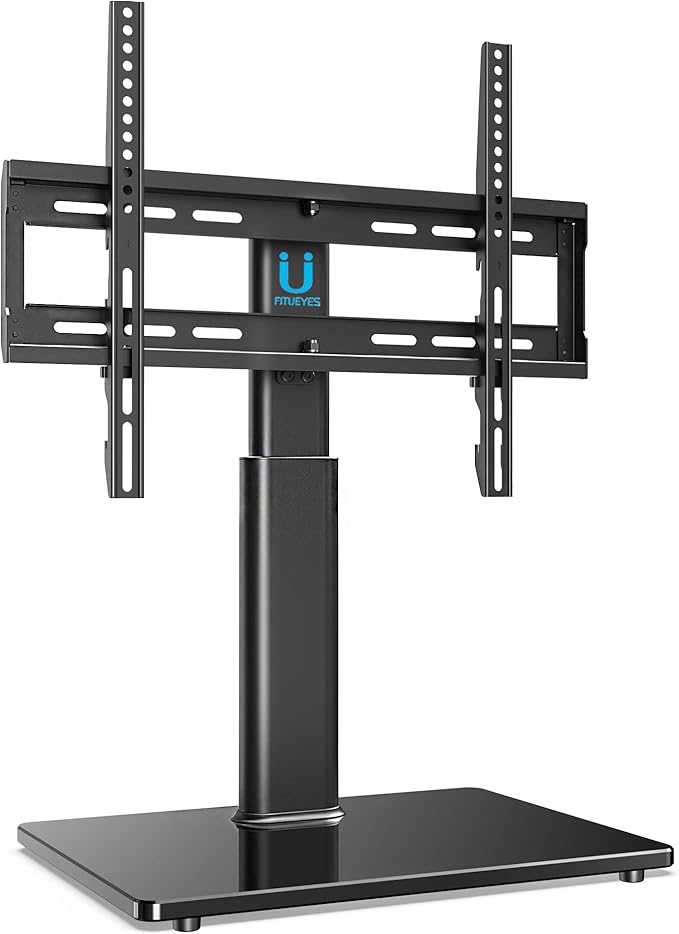 Fitueyes Universal TV Stand Base Swivel Tabletop Bracket with Mount for