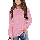Girls Long Sleeve Shirts Casual Crewneck Tops