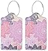 Luggage Tags for Suitcases, 2 Pack Cute PU Leather Suitcase Tag Identifiers TSA Approved with Stainless Steel Loop and Address Card for Baggage Tag for Cruise Airport Travel Essentials by Chelmon